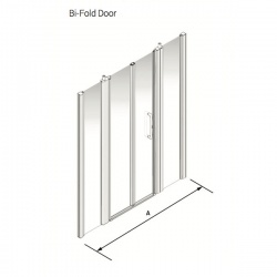 Larenco Alcove Full Height Shower Enclosure Bi-fold Door with 2 Inline Fixed Panels